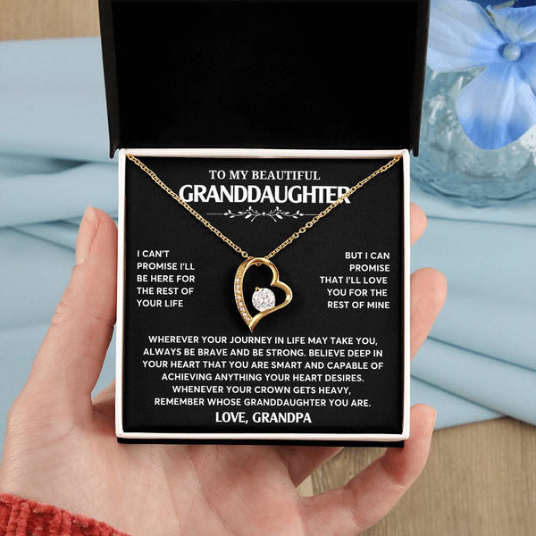 Gift From Grandpa To Granddaughter, Granddaughter Jewelry Gift, Granddaughter Necklace,  Gift For Her, Forever Love