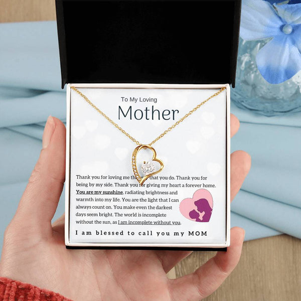 To My Loving Mother - You are my sunshine! (Forever Love Necklace)