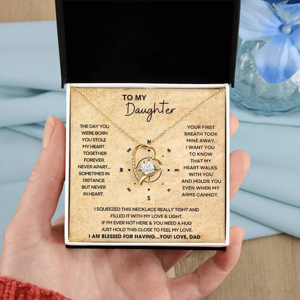 [ Forever Love ] To My Daughter - Hold this necklace close to feel my love