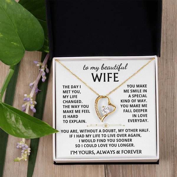 [Almost Sold Out] To My Beautiful Wife - fall deeper in love everyday [ Forever love necklace ]