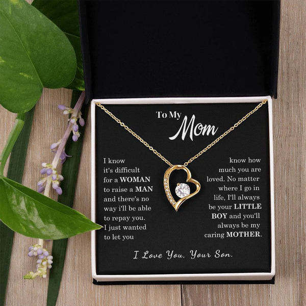 [ Few left only ]  To My Mom - Loved Mother - Forever Love Necklace