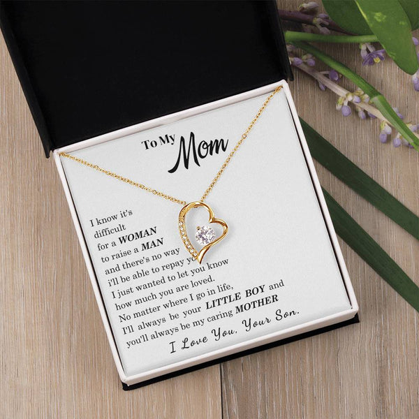 [ Few left only ]  To My Mom - I Love You Mother - Forever Love Necklace