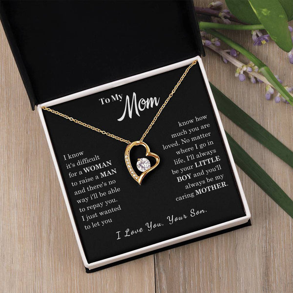 [ Few left only ]  To My Mom - Loved Mother - Forever Love Necklace