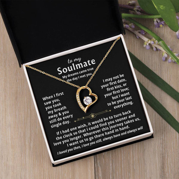 To My Soulmate, My dreams came true the day I met you  - Forever Love Necklace