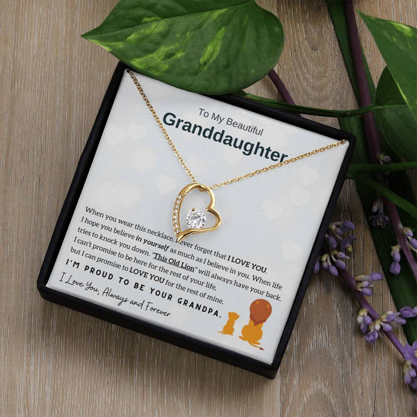 To My Granddaughter - I'm Proud To Be Your Grandpa [Forever Love Necklace]