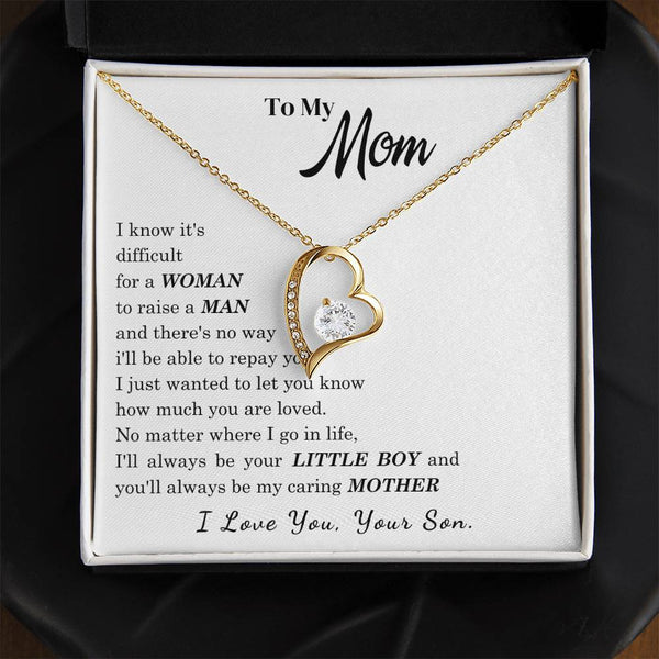 [ Few left only ]  To My Mom - I Love You Mother - Forever Love Necklace