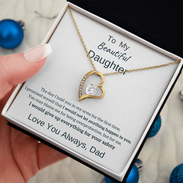 Daughter Necklace Gift from Dad, Gift From Dad, Daughter Gift, Daughter Necklace, 14k White Gold , Top Gift for Daughter