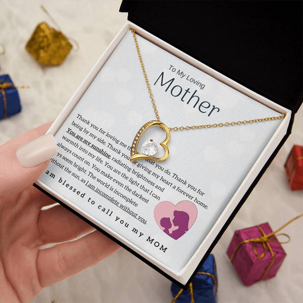 To My Loving Mother - You are my sunshine! (Forever Love Necklace)