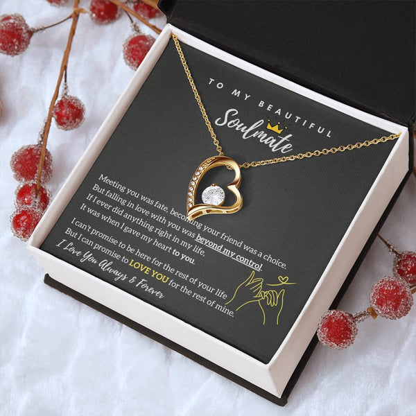 To My Beautiful Soulmate - Falling In Love With You Was Beyond My Control - Forever Love Necklace