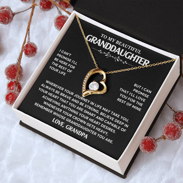 Gift From Grandpa To Granddaughter, Granddaughter Jewelry Gift, Granddaughter Necklace,  Gift For Her, Forever Love