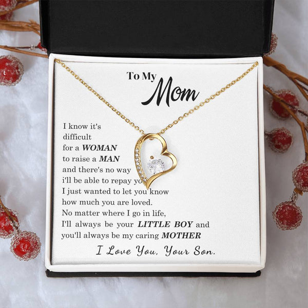 [ Few left only ]  To My Mom - I Love You Mother - Forever Love Necklace