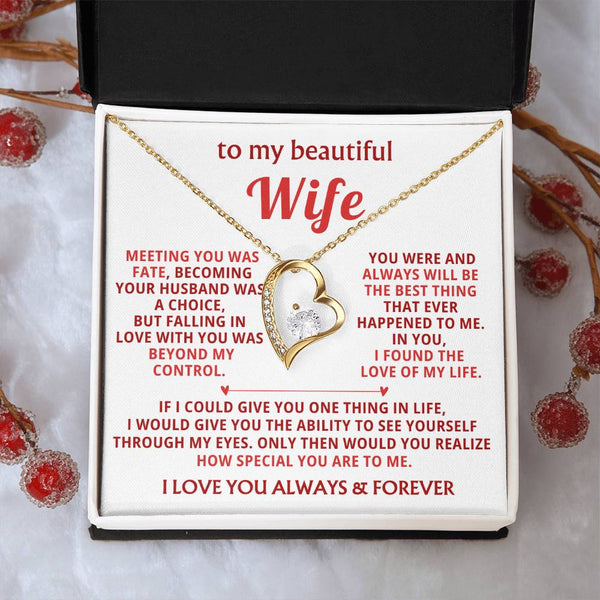To My Beautiful Wife - I found the love of my life [ Forever love necklace ]