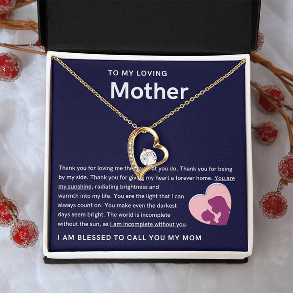 To My Loving Mother - You are my sunshine, radiating brightness into my life (Only a Few Left) - Forever Love Necklace