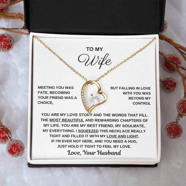 To My Wife, Hold This Close To Feel My Love  - Forever Love Necklace