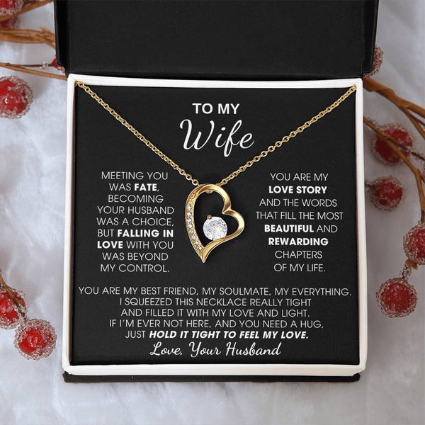 [ Only A Few Left ] To My Wife, Hold This Close To Feel My Love  - Forever Love Necklace