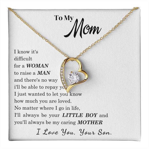 [ Few left only ]  To My Mom - I Love You Mother - Forever Love Necklace