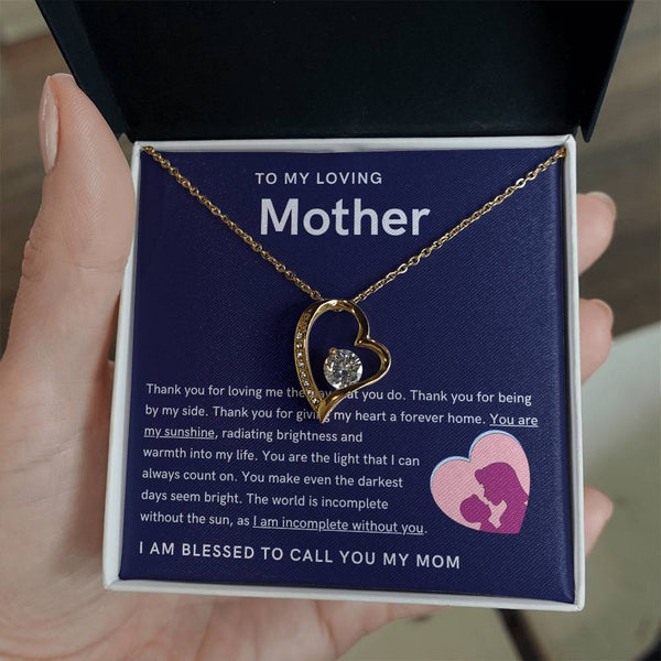 To My Loving Mother - You are my sunshine, radiating brightness into my life (Only a Few Left) - Forever Love Necklace