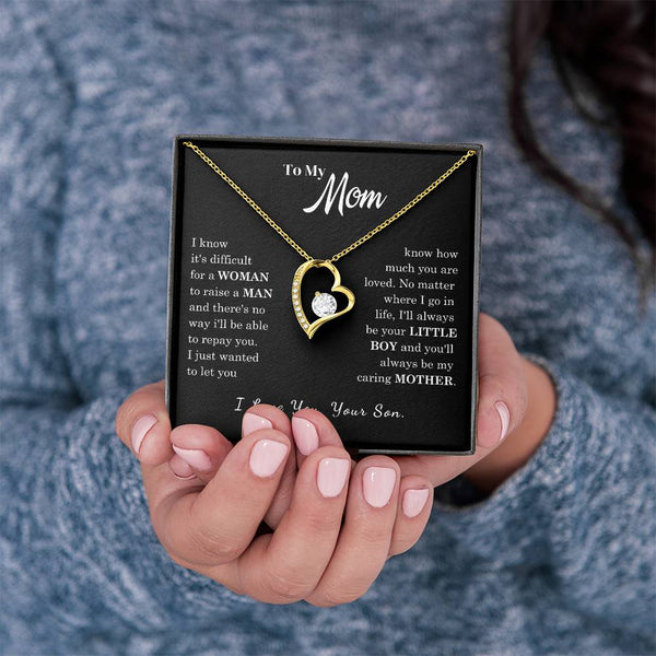 [ Few left only ]  To My Mom - Loved Mother - Forever Love Necklace