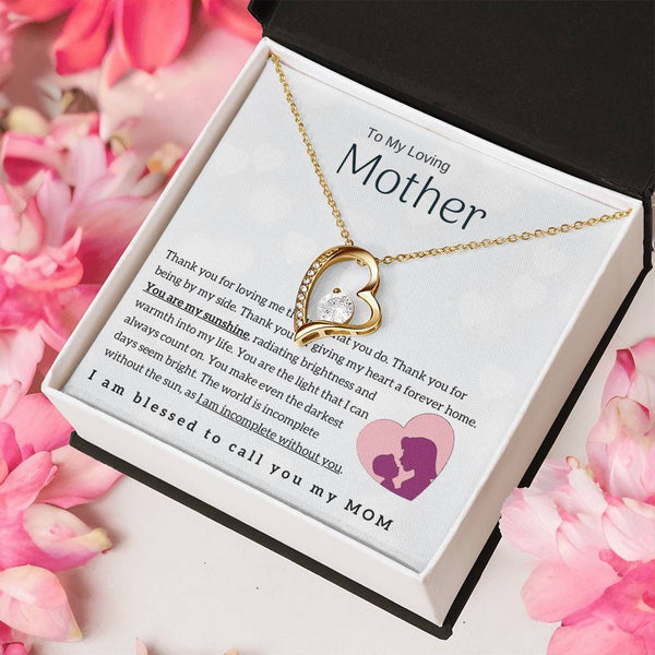 To My Loving Mother - You are my sunshine! (Forever Love Necklace)