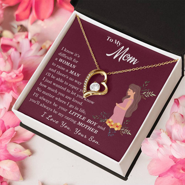 [ Few left only ] To My Loving Mother - I love you, your son - Forever Love Necklace