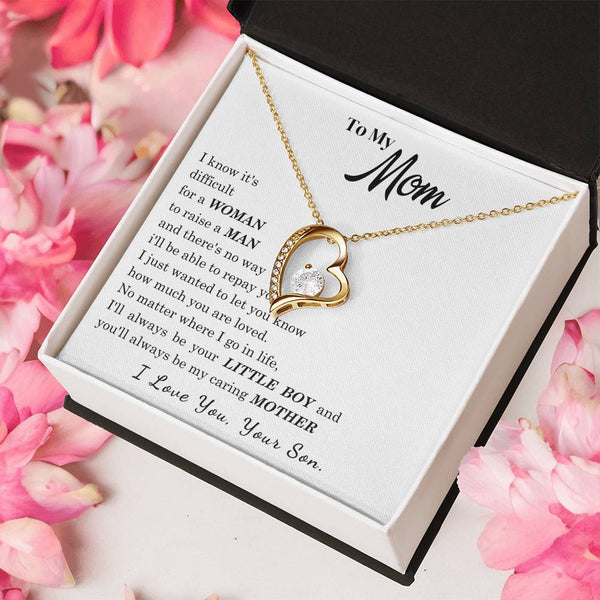 [ Few left only ]  To My Mom - I Love You Mother - Forever Love Necklace