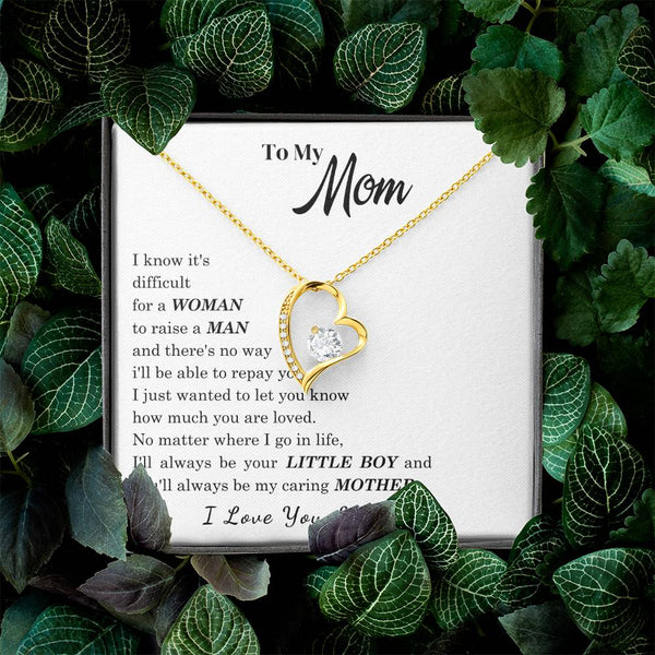[ Few left only ]  To My Mom - I Love You Mother - Forever Love Necklace