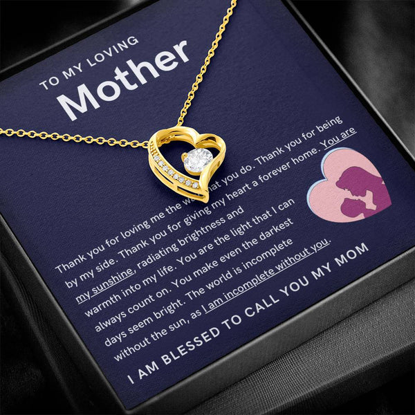 To My Loving Mother - You are my sunshine, radiating brightness into my life (Only a Few Left) - Forever Love Necklace