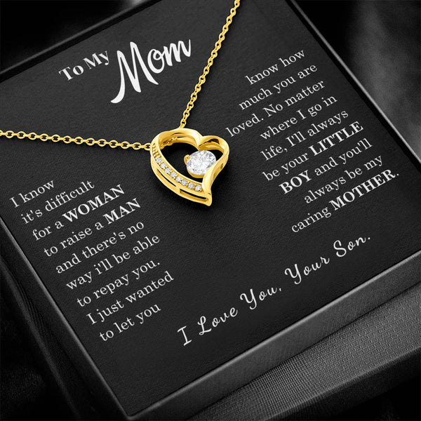 [ Few left only ]  To My Mom - Loved Mother - Forever Love Necklace