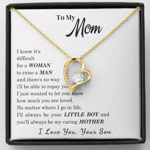 [ Few left only ]  To My Mom - I Love You Mother - Forever Love Necklace