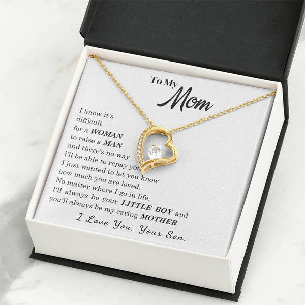 [ Few left only ]  To My Mom - I Love You Mother - Forever Love Necklace
