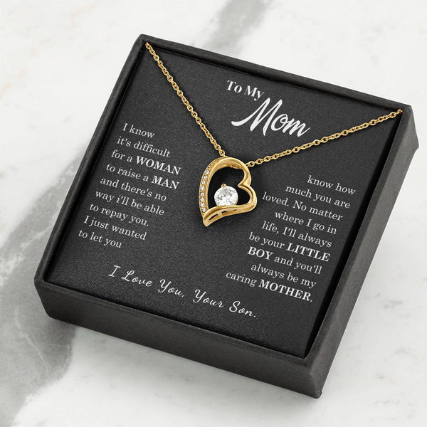 [ Few left only ]  To My Mom - Loved Mother - Forever Love Necklace