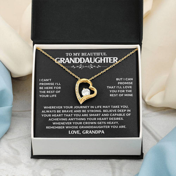 Gift From Grandpa To Granddaughter, Granddaughter Jewelry Gift, Granddaughter Necklace,  Gift For Her, Forever Love