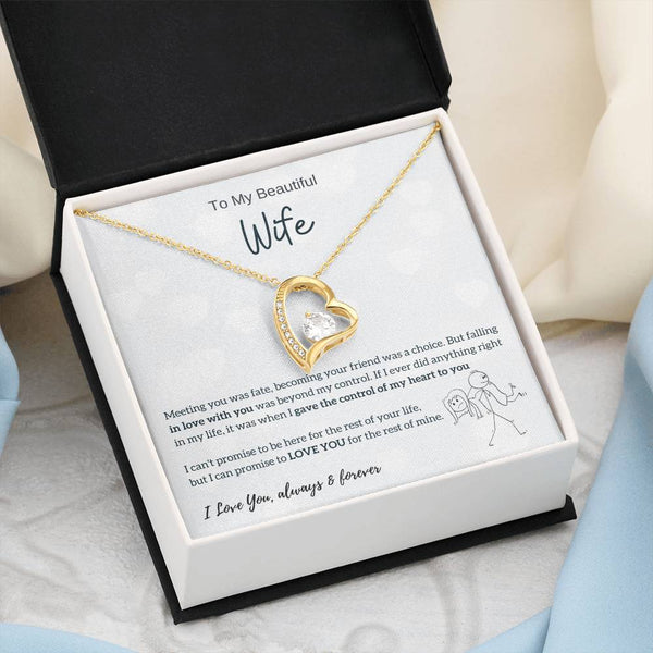 To My Beautiful Wife - I Was Right When I Gave The Control Of My Heart To You! (Only a Few Left) - Forever Love Necklace