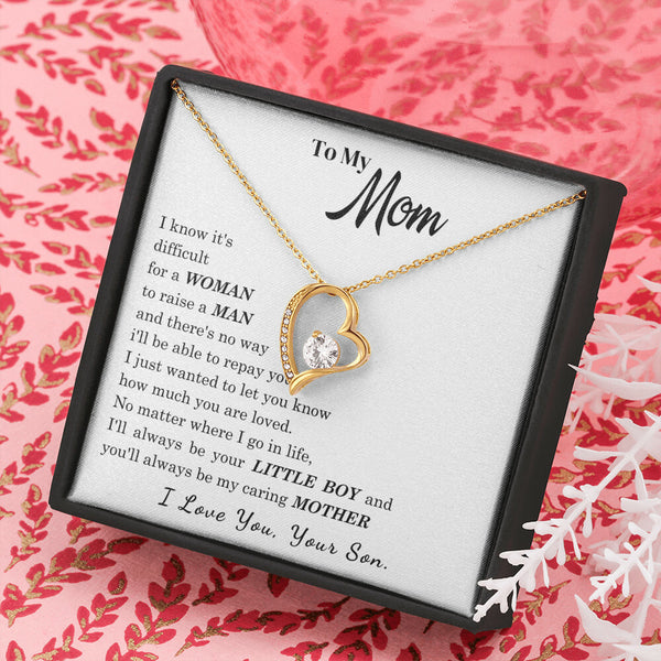 [ Few left only ]  To My Mom - I Love You Mother - Forever Love Necklace