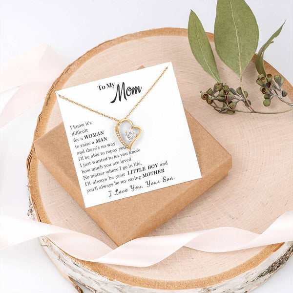 [ Few left only ]  To My Mom - I Love You Mother - Forever Love Necklace