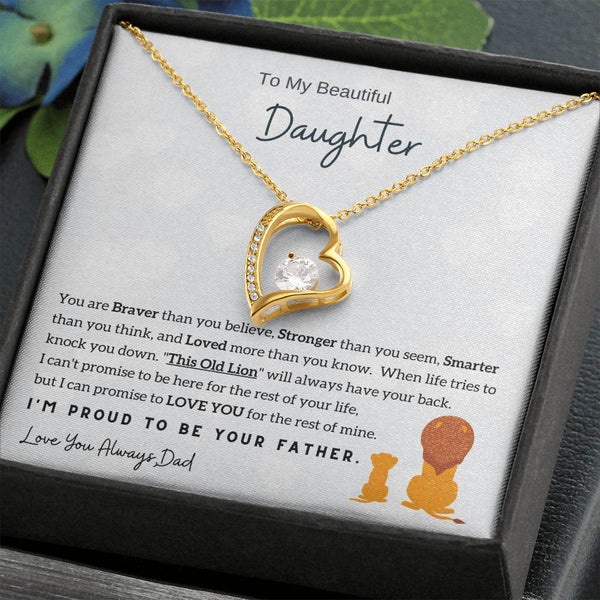 To My Beautiful Daughter, You Are Loved More Than You Know (Forever Love Necklace)