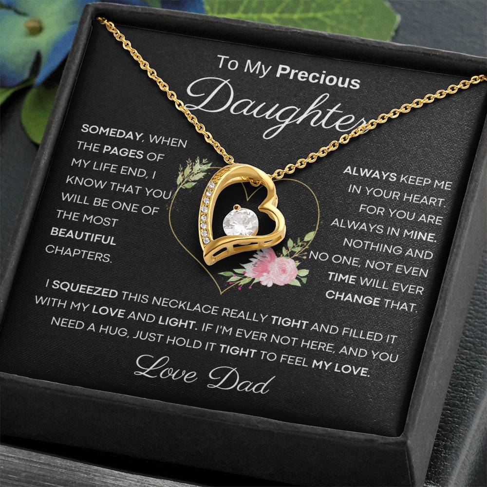 To My Precious Daughter from Dad -  You Will Be One Of The Most Beautiful Chapters - Flower Heart