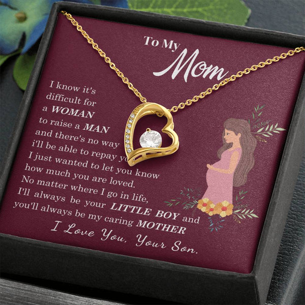 [ Few left only ] To My Loving Mother - I love you, your son - Forever Love Necklace
