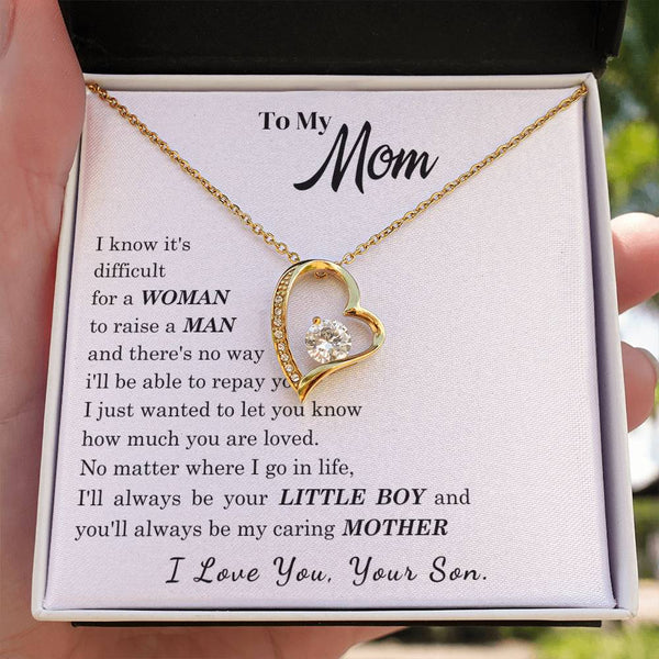 [ Few left only ]  To My Mom - I Love You Mother - Forever Love Necklace