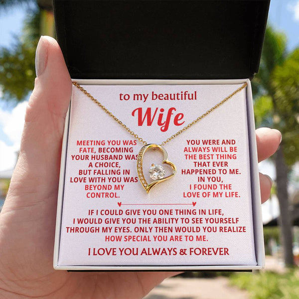 To My Beautiful Wife - I found the love of my life [ Forever love necklace ]