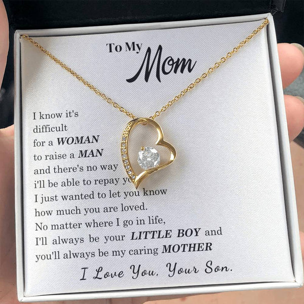 [ Few left only ]  To My Mom - I Love You Mother - Forever Love Necklace
