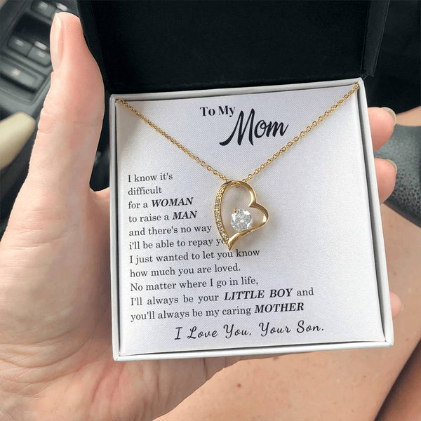 [ Few left only ]  To My Mom - I Love You Mother - Forever Love Necklace
