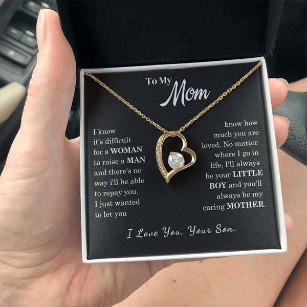 [ Few left only ]  To My Mom - Loved Mother - Forever Love Necklace