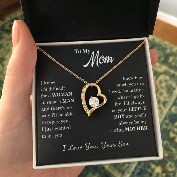 [ Few left only ]  To My Mom - Loved Mother - Forever Love Necklace