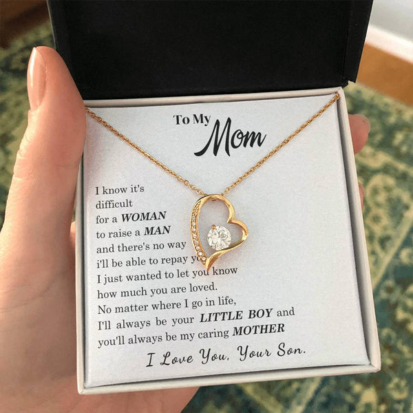 [ Few left only ]  To My Mom - I Love You Mother - Forever Love Necklace