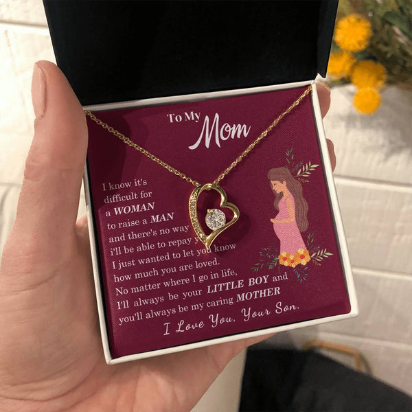 [ Few left only ] To My Loving Mother - I love you, your son - Forever Love Necklace