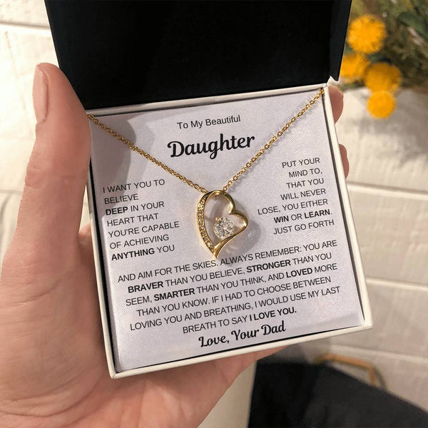 To My Beautiful Daughter, Aim For The Skies (Forever Love Necklace)