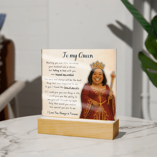 [Personalized] "To My Queen" Acrylic Plaque for Your Wife
