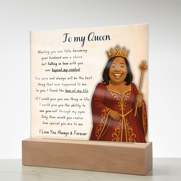 [Personalized] "To My Queen" Acrylic Plaque for Your Wife