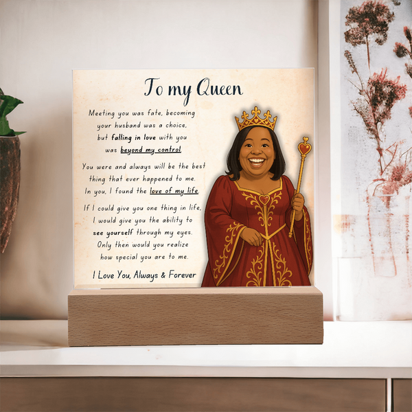 [Personalized] "To My Queen" Acrylic Plaque for Your Wife